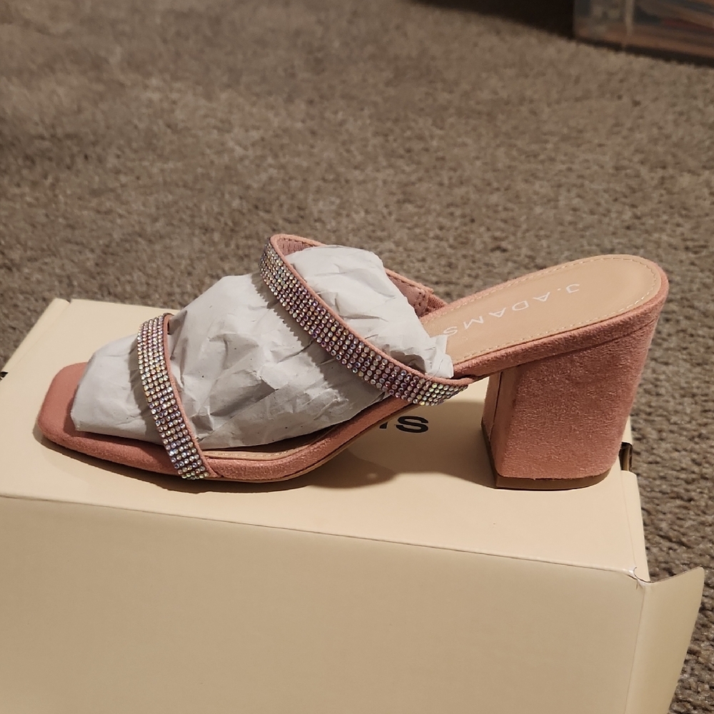 Adams Blush Pink Rhinestone Heels